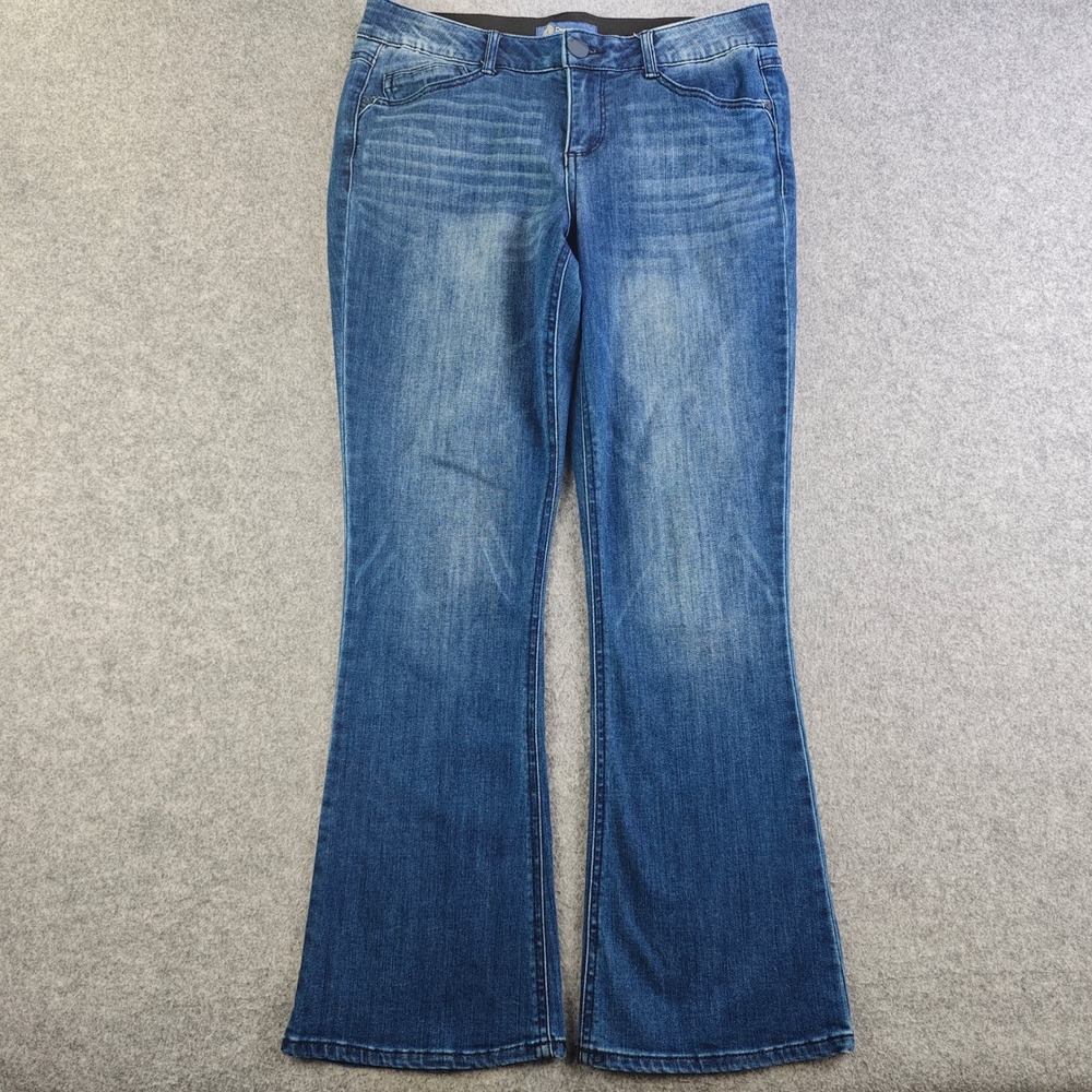 Democracy Ab Solution Itty Bitty Bootcut Jeans Womens 10P Petite Blue Denim